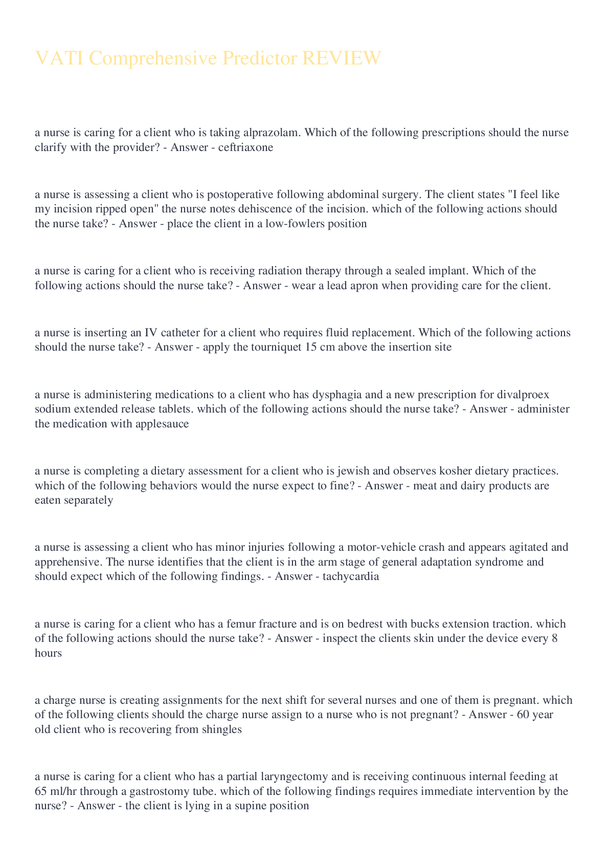 Preview image for VATI Comprehensive Predictor REVIEW